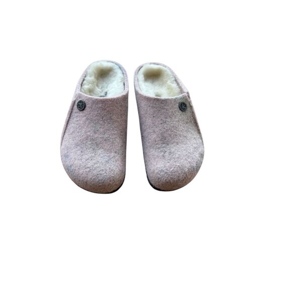 Birkenstock Girls Soft Pink Zermatt Shearling Wool Felt Slip On Clogs Size 31 13 - Picture 7 of 16